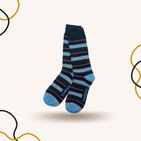 Pique Stripe Charcoal Crew Socks - SOXO #1 Imported Socks Brand in Pakistan